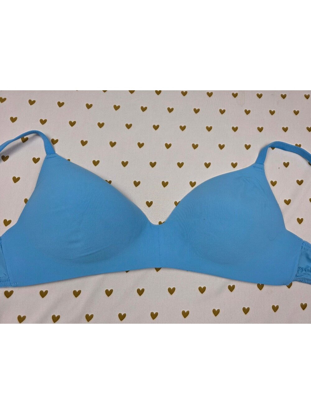 Victorias Secret PINK Blue Wireless No Wire Bra 38B Push Up bra